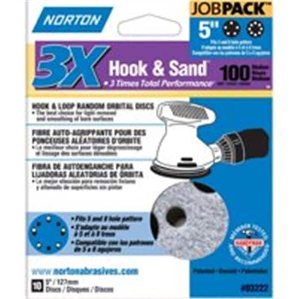 Norton Co Norton 3222 Hook And Sand Paper Disc Pack 100 3308236 - main